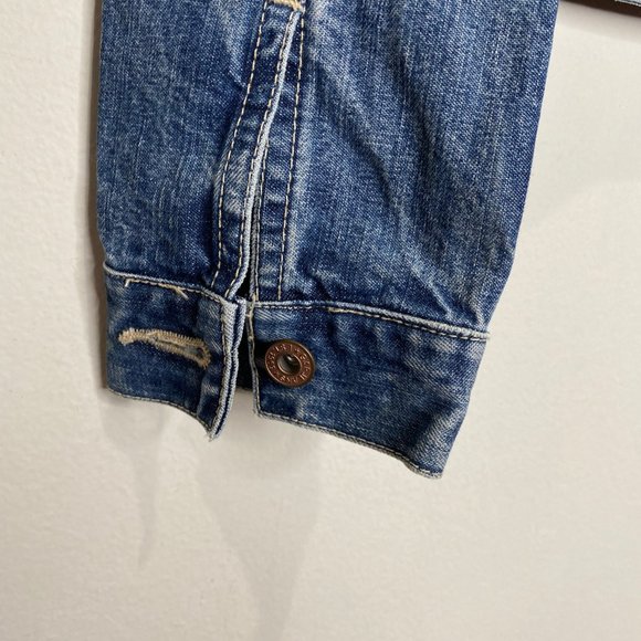 Vintage Y2k Gap Dark Wash Denim Trucker Jacket - Picture 7 of 13